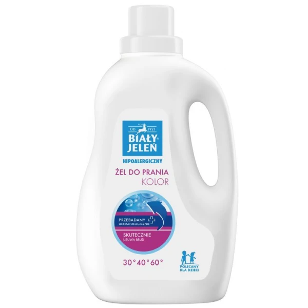 Biały Jeleń, żel do prania hipoalergiczny, kolor, 1500ml