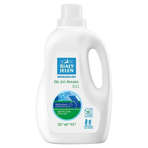 Biały Jeleń, żel do prania hipoalergiczny, biel, 1500ml