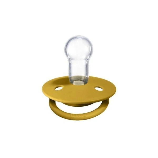 Bibs De Lux, smoczek uspokajający, silikonowy, mustard, 0-36 miesięcy, 1 sztuka