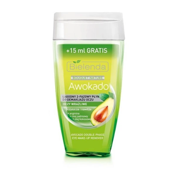 Bielenda Awokado, łagodny 2-fazowy płyn do demakijażu oczu, 125ml