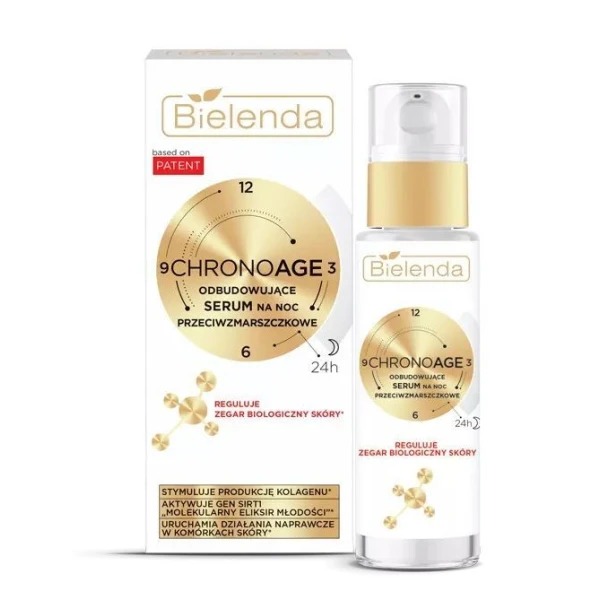 Bielenda Chrono Age, odbudowujące serum przeciwzmarszczkowe, na noc, 30ml