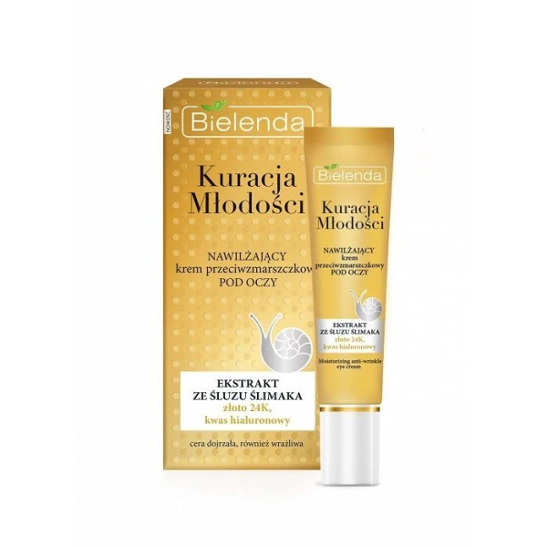 Bielenda Kuracja Młodości, nawilżający krem przeciwzmarszczkowy pod oczy, 15ml