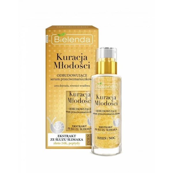 Bielenda Kuracja Młodości, odbudowujące serum przeciwzmarszczkowe, na dzień i na noc, 30ml