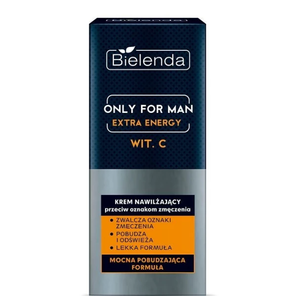 Bielenda Only For Man Extra Energy, krem nawilżający przeciw oznakom starzenia, dla mężczyzn, 50ml