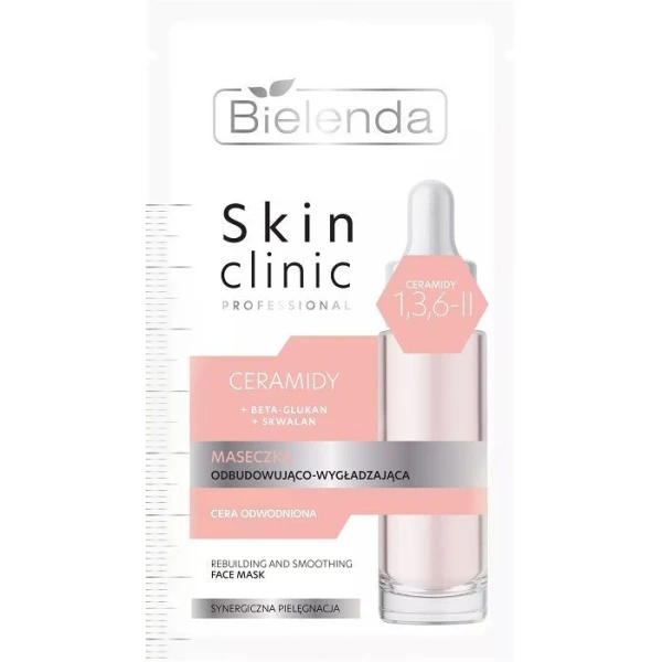 Bielenda Skin Clinic Professional, maseczka odbudowująco-wygładzająca  z ceramidami, do cery odwodnionej, 8g