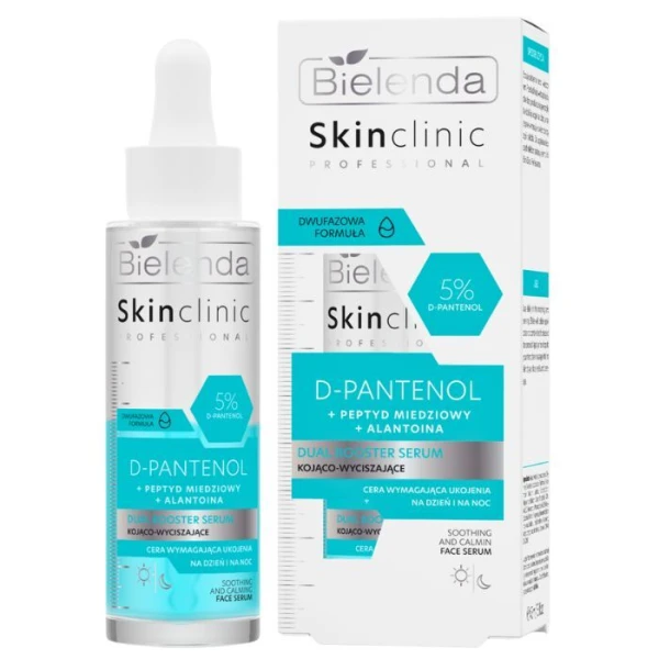 Bielenda Skin Clinic Proffesional, D-Panthenol, Dual Booster serum kojąco-wyciszające, 45ml