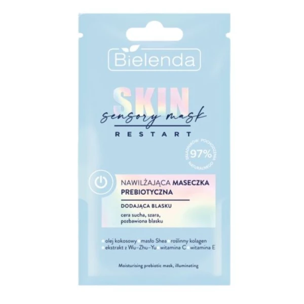 Bielenda Skin Restart Sensory Mask, nawilżająca maseczka prebiotyczna, cera sucha i szara, 8g
