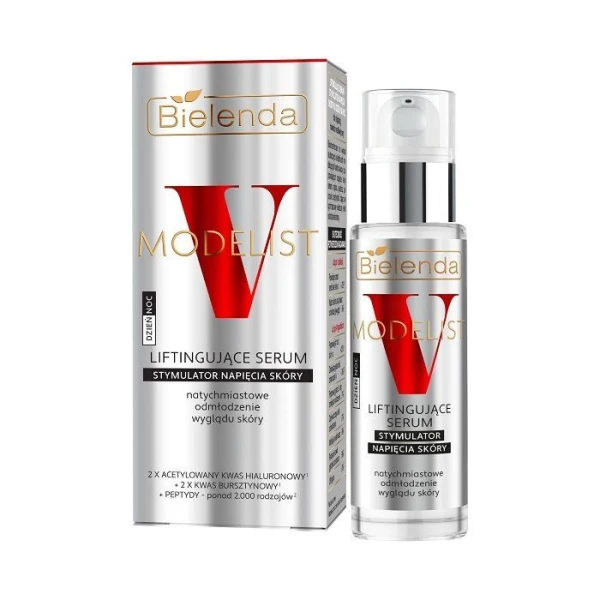 Bielenda V-Modelist, liftingujące serum do twarzy, z kwasem hialuronowym, kwasem bursztynowym i peptydami, 30ml