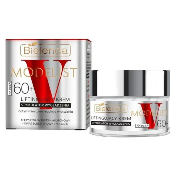 Bielenda V-Modelist, liftingujący krem na dzień 60+, stymulator wygładzenia, 50ml