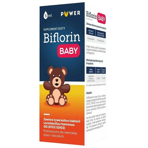 Biflorin Baby, krople doustne, dla niemowląt, dzieci i dorosłych, 5ml