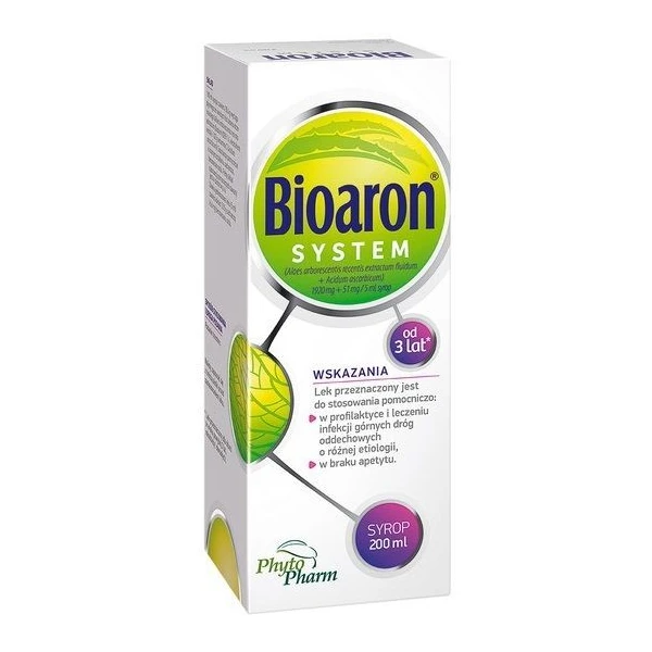 Bioaron System 1920mg+51mg/5ml, syrop, powyżej 3 roku życia, 200ml