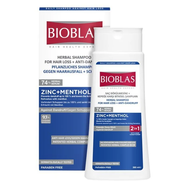 Bioblas, szampon ziołowy z odżywką, włosy wypadające, z łupieżem, 360ml