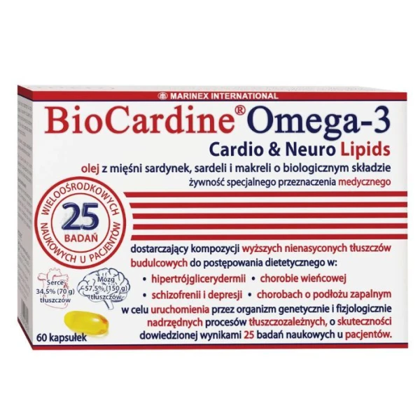 BioCardine Omega-3 Cardio&Neuro Lipids, 60 kapsułek