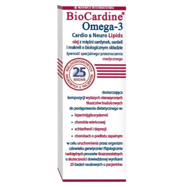 BioCardine Omega-3 Cardio&Neuro Lipids, płyn, 200ml
