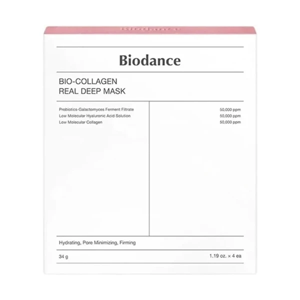 Biodance Bio Collagen Real Deep Mask, kolagenowa maska hydrożelowa, każdy rodzaj cery, 4 sztuki