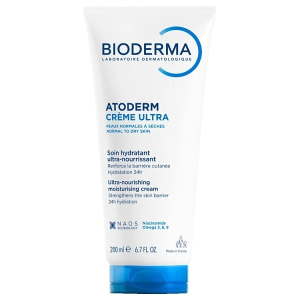 Bioderma Atoderm Creme Ultra, ultraodżywczy krem nawilżający do pielęgnacji ciała, skóra normalna i sucha, 200ml