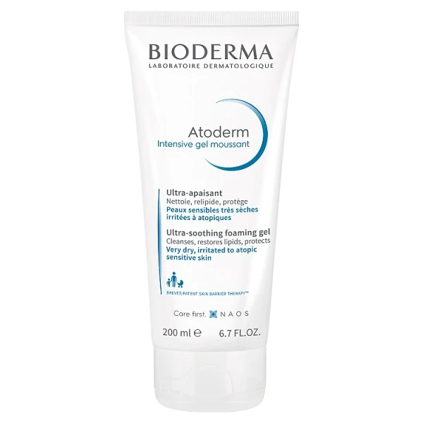 Bioderma Atoderm Intensive Gel, żel oczyszczający redukujący swędzenie skóry, skóra sucha i atopowa, 200ml
