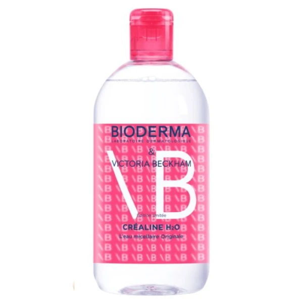 Bioderma Crealine H2O Victoria Beckham, płyn micelarny do oczyszczania twarzy i demakijażu, skóra wrażliwa, 500ml