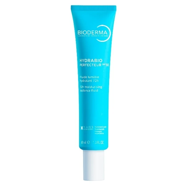 Bioderma Hydrabio Perfecteur, rozświetlający fluid nawilżający SPF 30, z kwasem hialuronowym i niacynamidem, 40ml