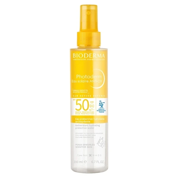 Bioderma Photoderm Eau Solaire Anti-Ox, antyoksydacyjna dwufazowa mgiełka przeciwsłoneczna SPF 50, 200ml