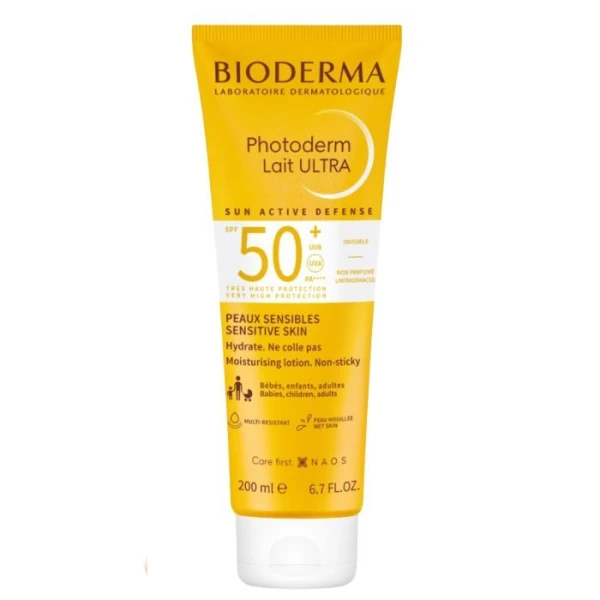 Bioderma Photoderm Lait Ultra, ultralekkie mleczko SPF 50+ do skóry wrażliwej, 200ml