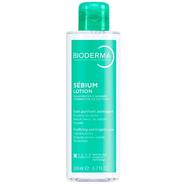 Bioderma Sebium Lotion, oczyszczający lotion, zwężający rozszerzone pory, 200ml