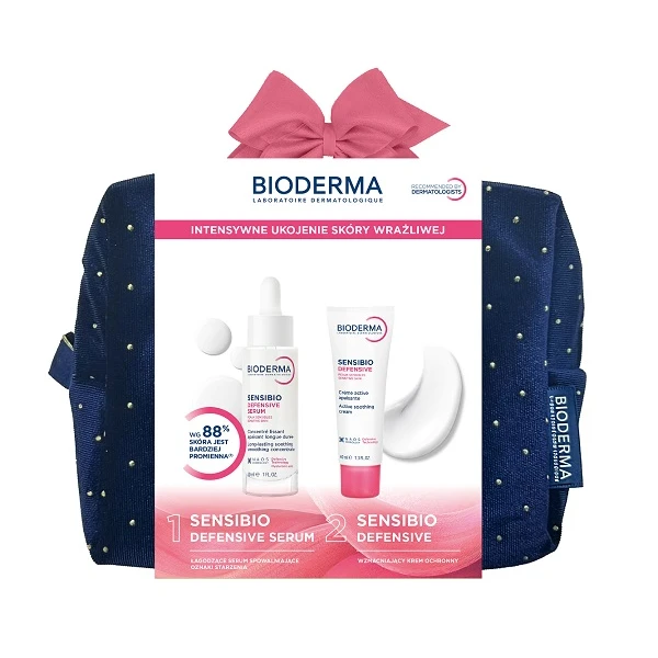 Bioderma Sensibio Defensive, łagodzące serum, 30ml + Bioderma Sensibio Defensive, krem kojący, 40ml
