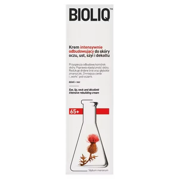 Bioliq 65+, krem intensywnie odbudowujący do skóry oczu, ust, szyi i dekoltu, 30ml