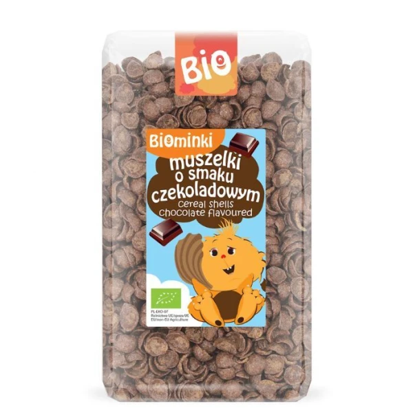 [DATA - 2026-08-14] Biominki Bio, muszelki o smaku czekoladowym, 300g