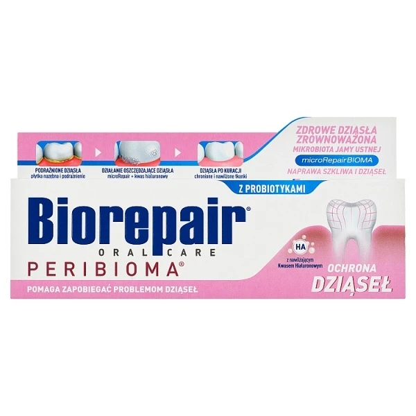 Biorepair Peribioma, pasta do zębów, ochrona dziąseł, bez fluoru, 75ml