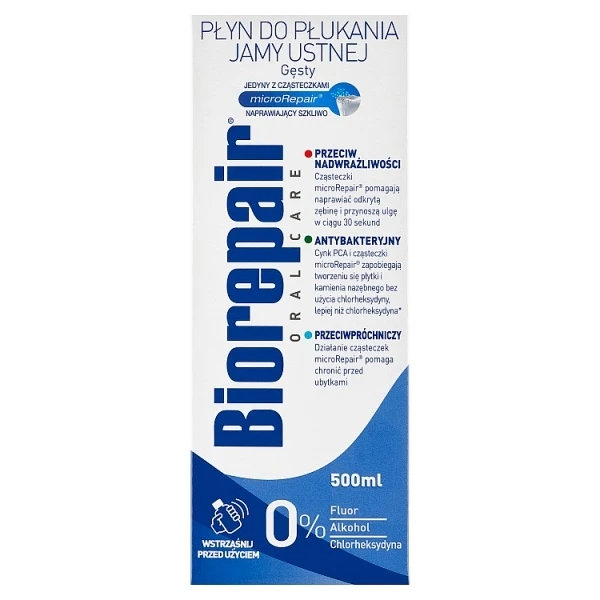 Biorepair, płyn do płukania jamy ustnej, gęsty, bez fluoru i alkoholu, 500ml