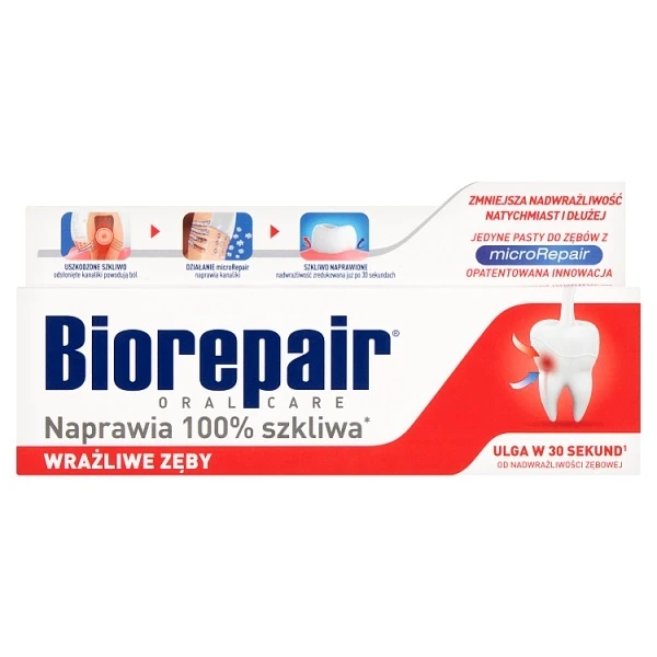 Biorepair Wrażliwe Zęby, pasta do zębów, bez fluoru, 75ml