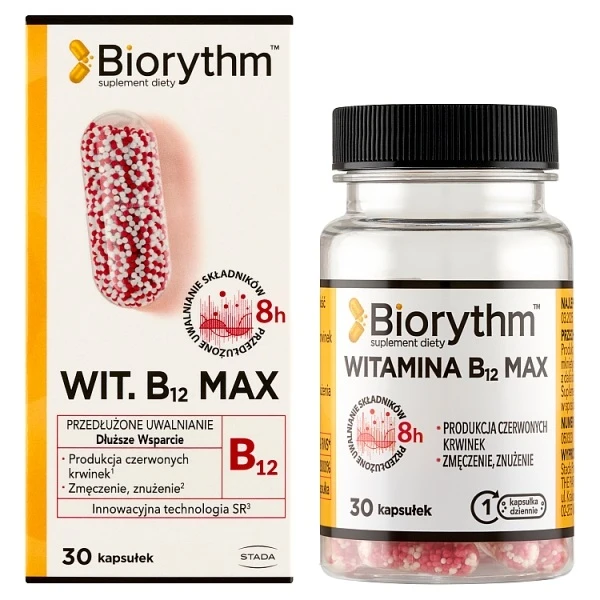 [DATA - 2026-12-31] Biorythm, witamina B12 max, 30 kapsułek