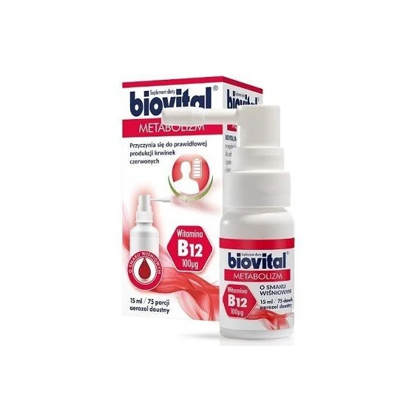 Biovital Metabolizm, aerozol doustny, smak wiśniowy, 15ml