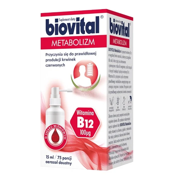 Biovital Metabolizm, aerozol doustny, smak wiśniowy, 15ml