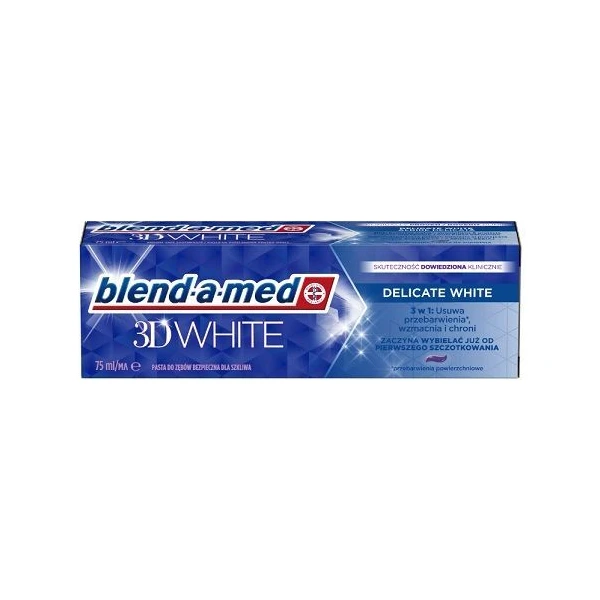 Blend-a-med 3D Delicate White, pasta do zębów wybielająca, 75ml