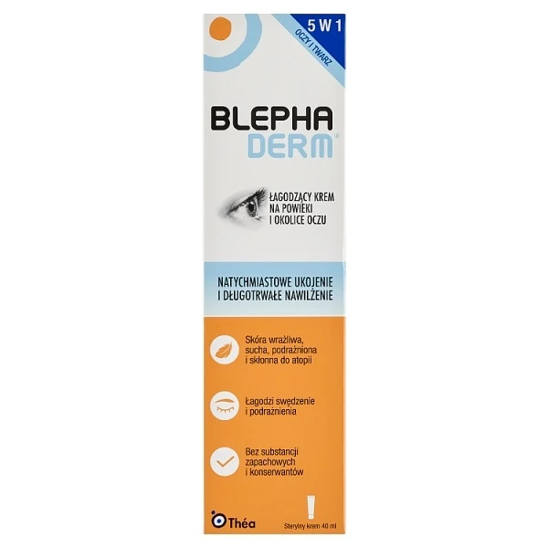 Blephaderm, łagodzący krem na powieki i okolice oczu, 40ml