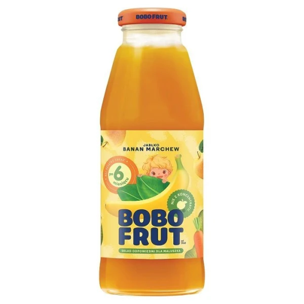 Bobo Frut, nektar owocowo-warzywny, jabłko, banan i marchew, po 6 miesiącu, 300ml