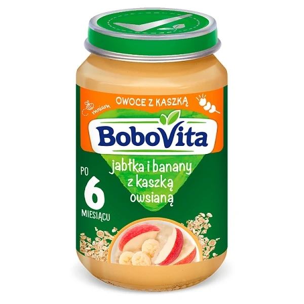 BoboVita, jabłka i banany z kleikiem owsianym, po 6 miesiącu, 190g