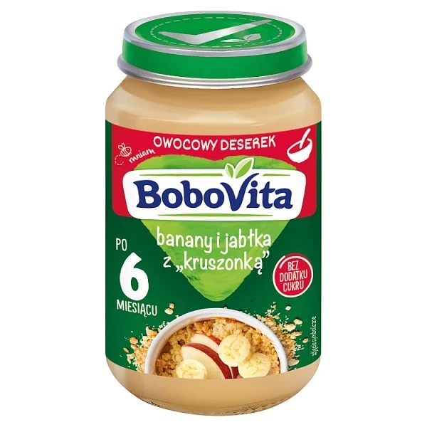 BoboVita, banany i jabłka z kruszonką, po 6 miesiącu, 190g