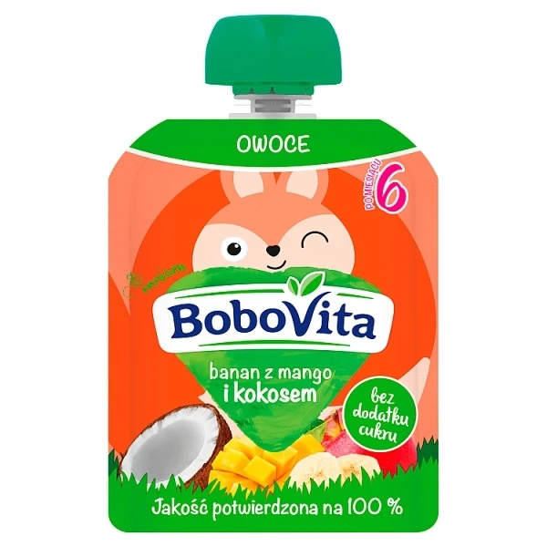 [DATA - 2026-11-29] BoboVita, mus owocowy, banan z mango i kokosem, po 6 miesiącu, 80g