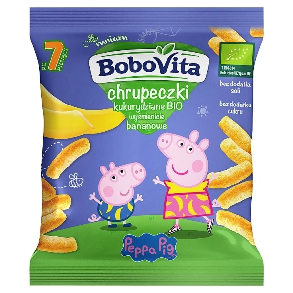 BoboVita Bio, chrupeczki kukurydziane wyśmienicie bananowe, po 7 miesiącu, 20g