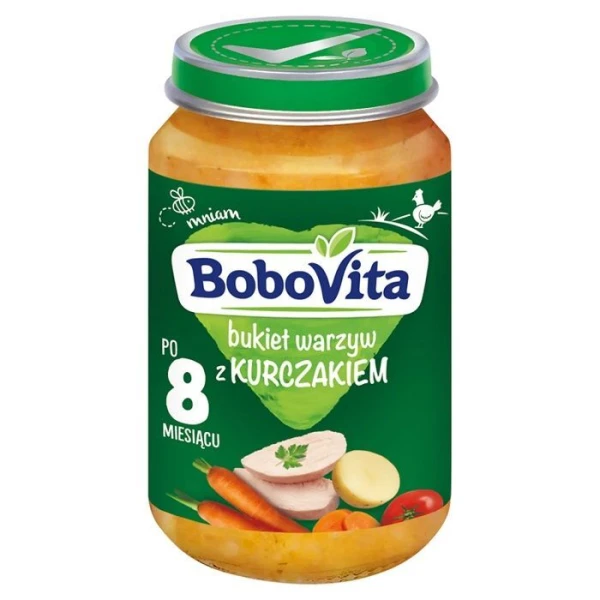 BoboVita, bukiet warzyw z kurczakiem, po 8 miesiącu, 190g