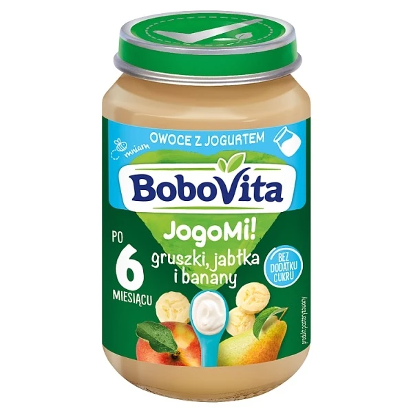 BoboVita, JogoMi!, owoce z jogurtem, gruszki, jabłka i banany, po 6 miesiącu, 190g