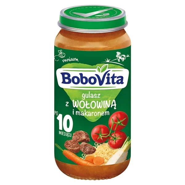 BoboVita, gulasz z wołowiną i makaronem, po 10 miesiącu życia, 250g