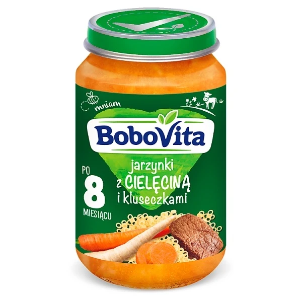 BoboVita, jarzynki z cielęciną i kluseczkami, po 8 miesiącu, 190g