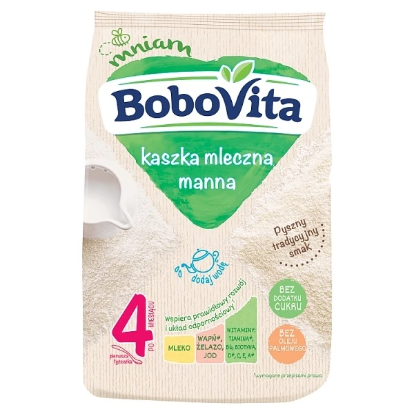 [DATA - 2026-10-08] BoboVita, kaszka manna, mleczna, bez cukru, po 4 miesiącu, 230g