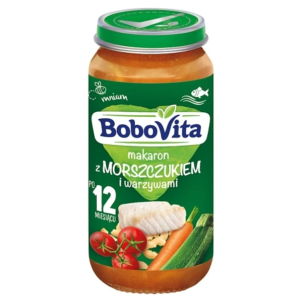 Bobovita, makaron z morszczukiem i warzywami, po 12 miesiącu, 250g