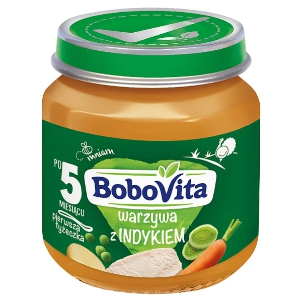 BoboVita Pierwsza Łyżeczka, warzywa z indykiem, po 5 miesiącu, 125g
