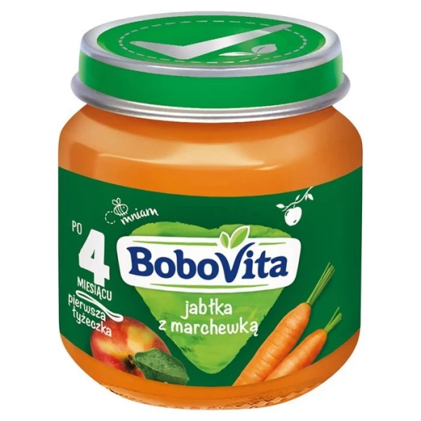 BoboVita, Pierwsza Łyżeczka, jabłka z marchewką, po 4 miesiącu, 125g